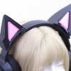 Cyber Mecha Cat Ears for Cyberpunk Headset Headband 3D for Cosplay Gamer Streamer Gift Cute