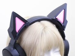 Cyber Mecha Cat Ears for Cyberpunk Headset Headband 3D for Cosplay Gamer Streamer Gift Cute