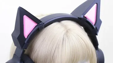 Cyber Mecha Cat Ears for Cyberpunk Headset Headband 3D for Cosplay Gamer Streamer Gift Cute