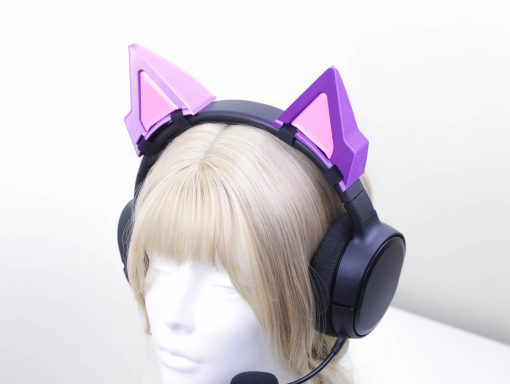 Cyber Mecha Cat Ears for Cyberpunk Headset Headband 3D for Cosplay Gamer Streamer Gift Cute