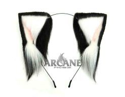 Cat Neko Ears Kitten Anime Headband for Cosplay Black