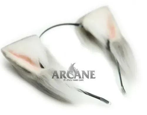 Cat Neko Ears Furry Kitten Anime Headband for Cosplay Gray