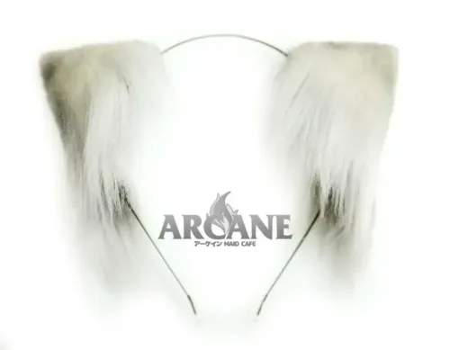 Cat Neko Ears Furry Kitten Anime Headband for Cosplay Gray