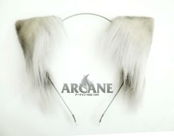 Cat Neko Ears Furry Kitten Anime Headband for Cosplay Gray