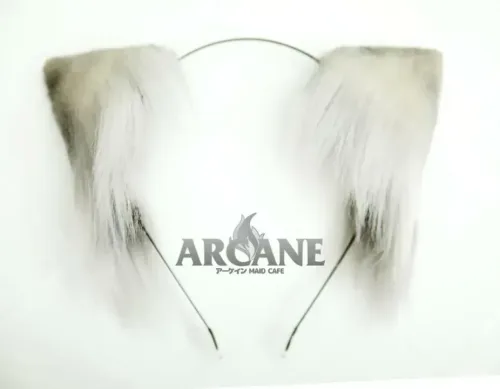 Cat Neko Ears Furry Kitten Anime Headband for Cosplay Gray