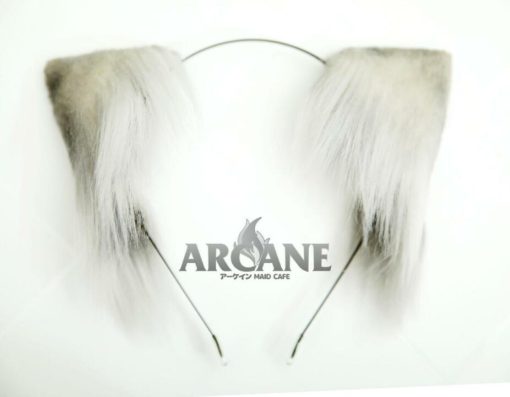 Cat Neko Ears Furry Kitten Anime Headband for Cosplay Gray