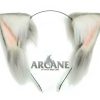 Cat Neko Ears Furry Kitten Anime Headband for Cosplay Gray