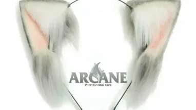 Cat Neko Ears Furry Kitten Anime Headband for Cosplay Gray