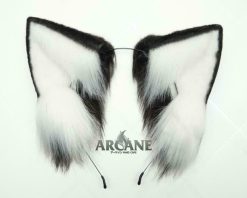 Large Cat Neko Wolf Ears Headband for Cosplay Black