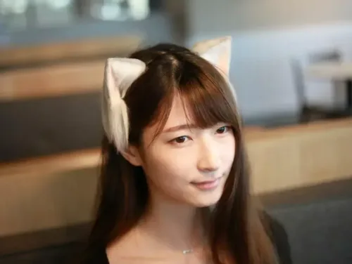 Cat Neko Ears Furry Kitten Anime Headband for Cosplay Gray
