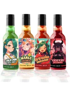 Sauce Sama Anime Hot Sauce 4 Bottle Combo Pack