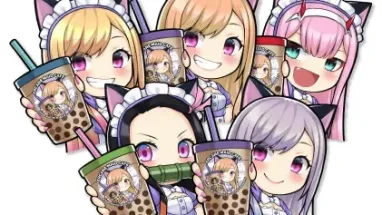 Boba Girls Anime Sticker Maid Cafe Mega Sticker Pack