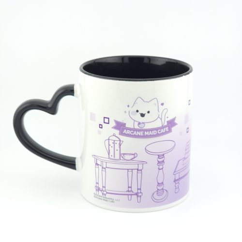 Maid Anime Catgirl Coffee Mug Arcane Maid Cafe 2024 Design with Heart Shaped Handle