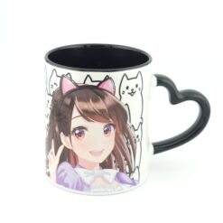 Maid Anime Catgirl Coffee Mug with Heart Handle Cute Kawaii Design