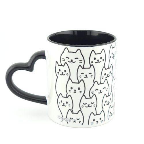 Maid Anime Catgirl Coffee Mug with Heart Handle Cute Kawaii Design