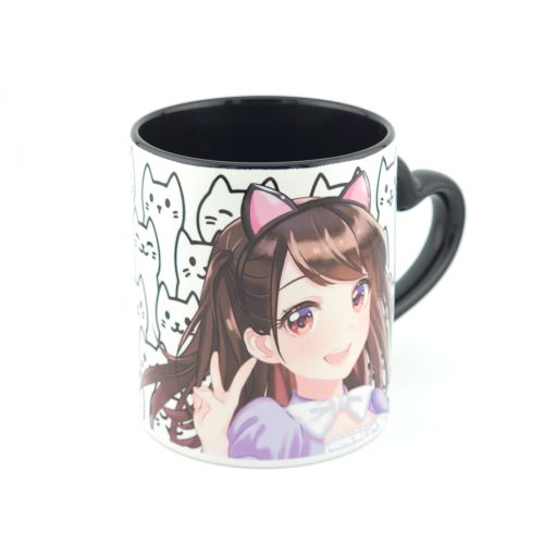 Maid Anime Catgirl Coffee Mug with Heart Handle Cute Kawaii Design