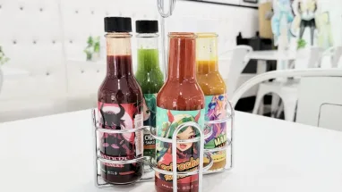 You can now try out Sauce Sama’s Anime Hot Sauce samples at our Maid Cafe 🍅🌶️🔥