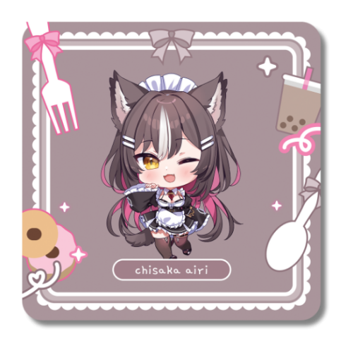 Chisaka Airi Drink Coaster Vtuber Phase Connect x Arcane Maid Cafe