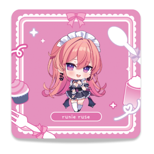 Runie Ruse Drink Coaster Vtuber Phase Connect x Arcane Maid Cafe