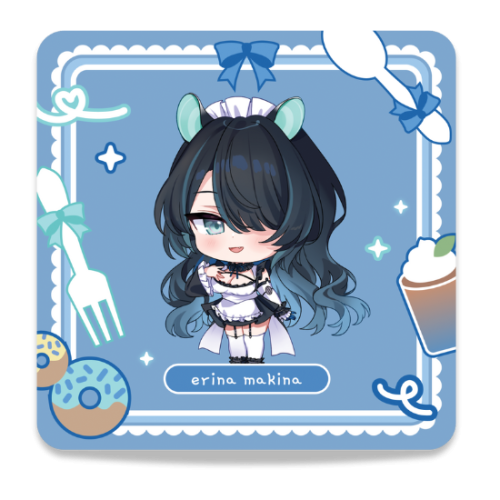 Erina Makina Drink Coaster Vtuber Phase Connect x Arcane Maid Cafe