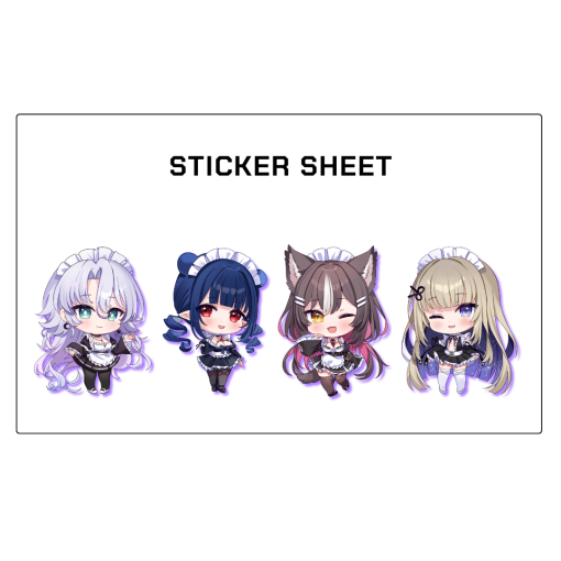 Phase Connect x Arcane Maid Cafe Chibi Sticker Sheet