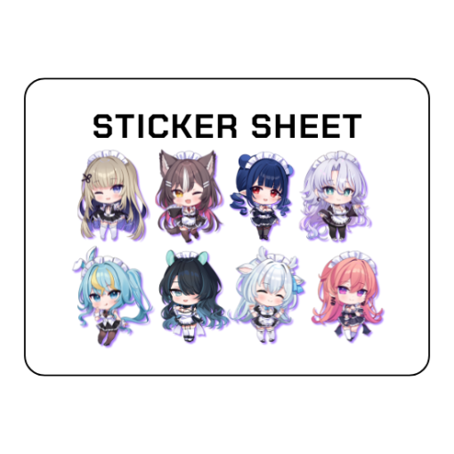 Phase Connect x Arcane Maid Cafe Chibi Sticker Sheet