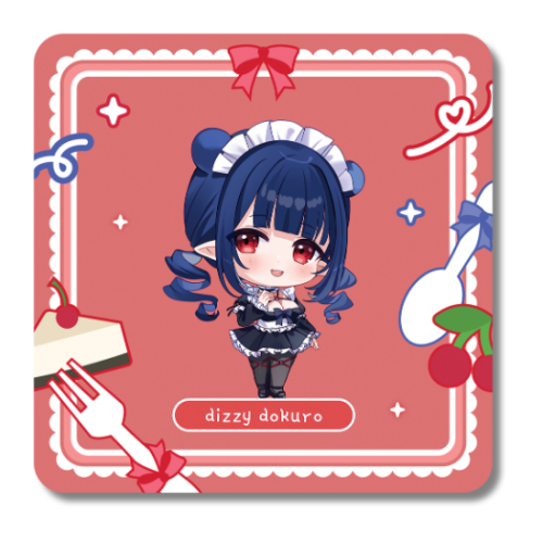 Dizzy Dokuro Drink Coaster Vtuber Phase Connect x Arcane Maid Cafe