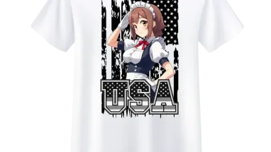 USA Patriot Mil-spec Anime Meme Shirt Maid Salute