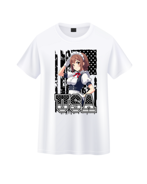 USA Patriot Mil-spec Anime Meme Shirt Maid Salute