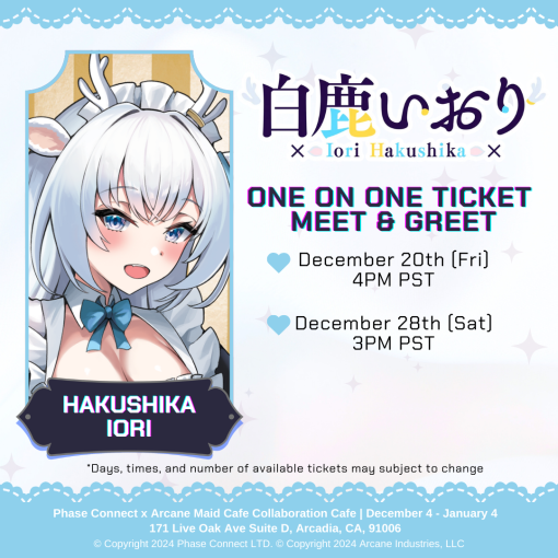 Iori Meet and Greet Friday 12/20/2024 | 4PM – 5PM