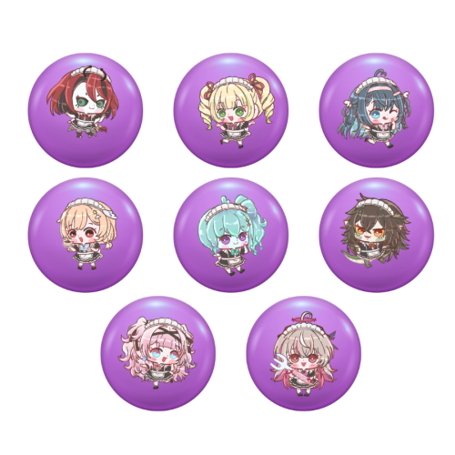 VTuber Indie Maid Cafe Gacha Button Pin Vol 1