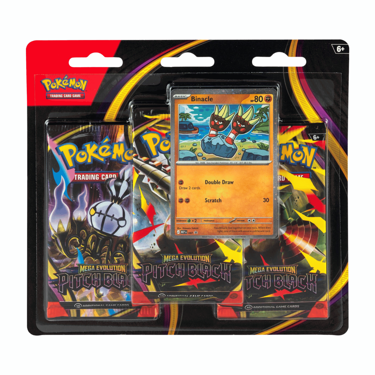 Pokémon Pokemon Trading Card Games Mega Evolution 5 Pitch Black 3 Pack Blister