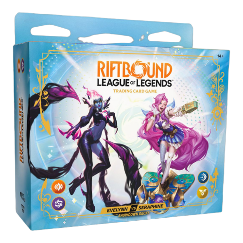 Riftbound: League of Legends TCG – Radiance Showdown Deck Display – Evelynn vs Seraphine (4 Decks)