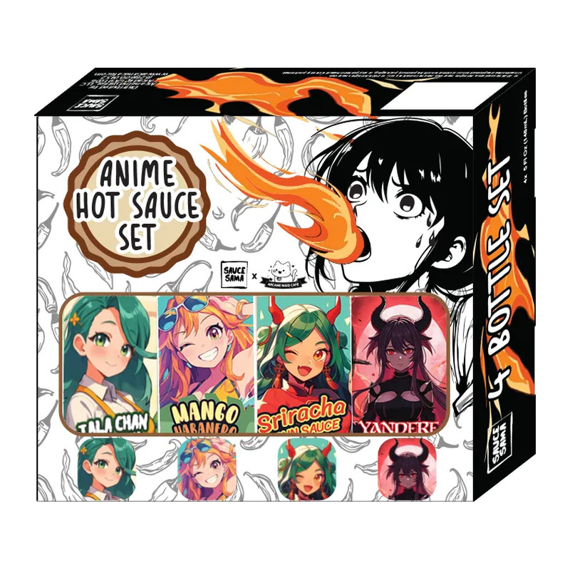 Sauce Sama Anime Hot Sauce 4 Bottle Combo Pack