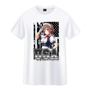 USA Patriot Mil-spec Anime Meme Shirt Maid Salute