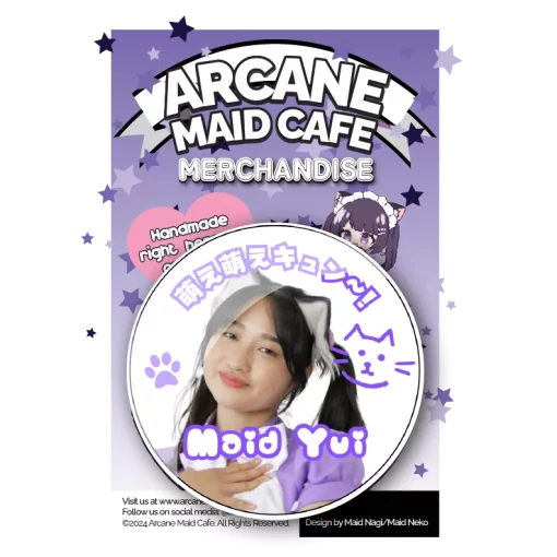 Maid Yui Pin Back Button 2.25″ Version 1